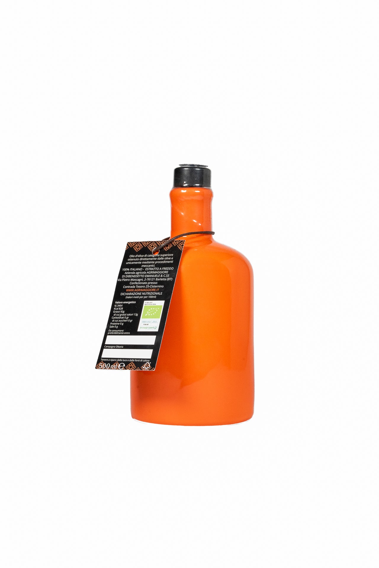L'Olio Extravergine di Oliva Coratina in Bottiglia di Terracotta da 500ml in cofanetto di legno