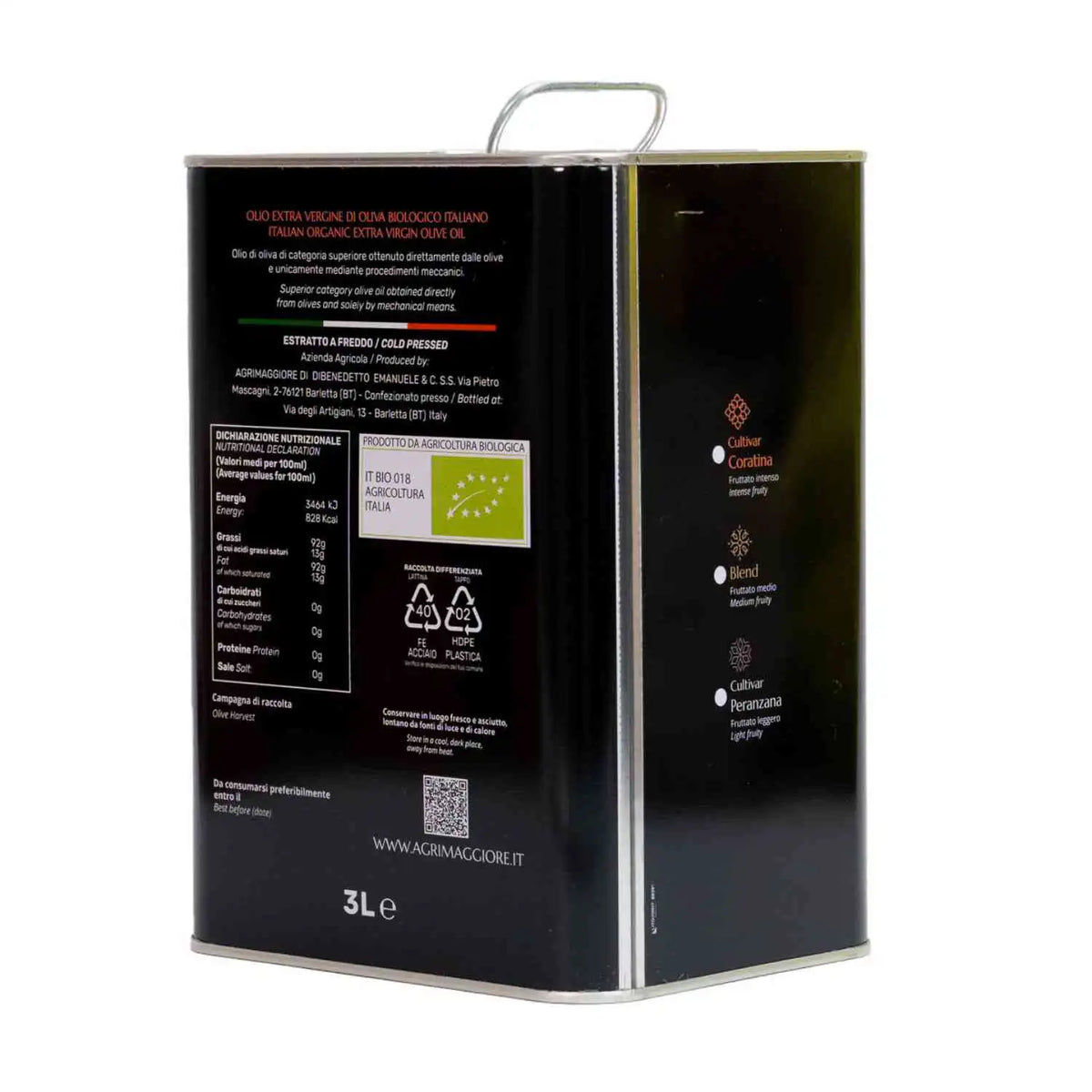 Organic Extra Virgin Olive Oil - Blend - 5L, 3L and 1L Cans