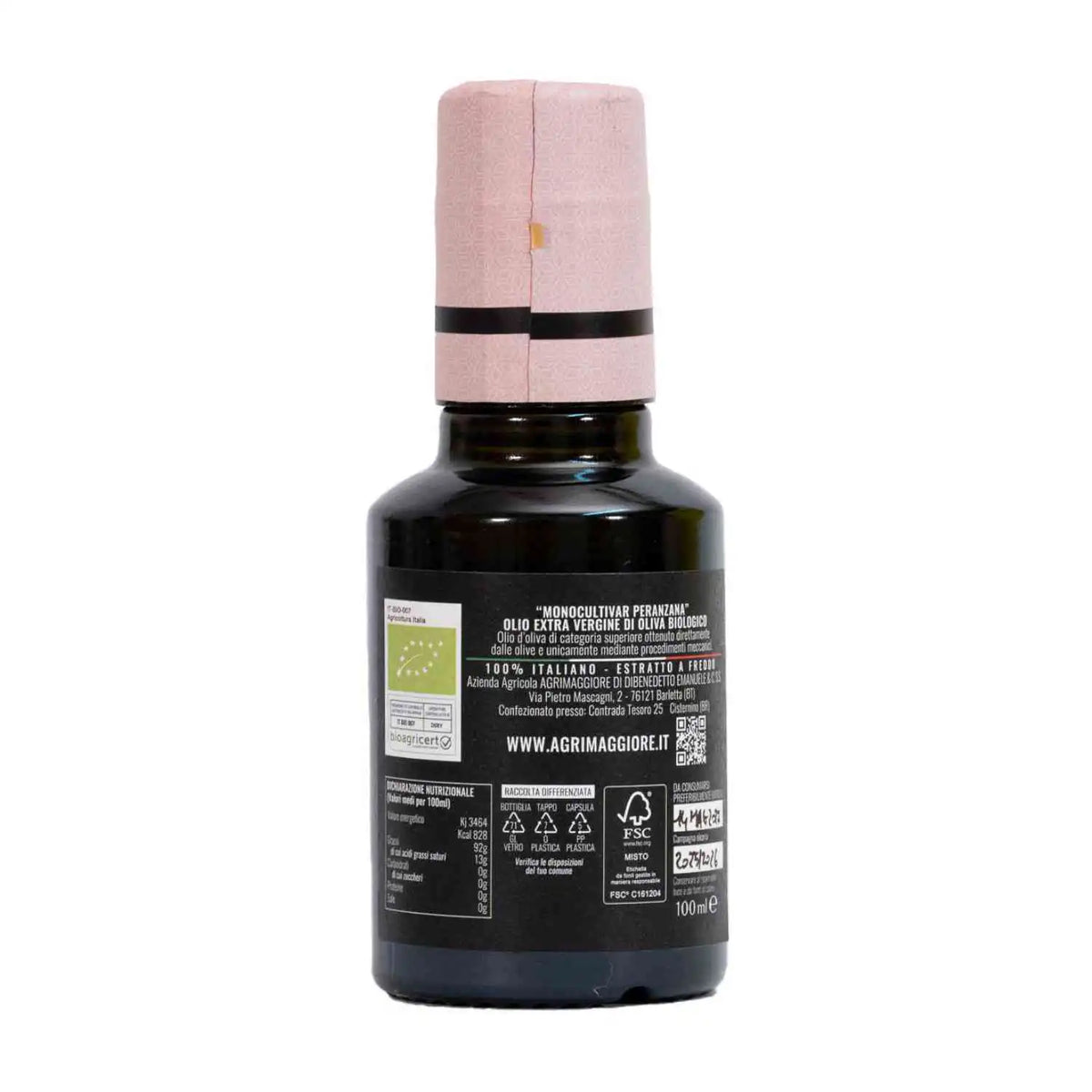 Olio Extravergine di Oliva Biologico Peranzana - Bottiglie da 500ML, 250ML e 100ML