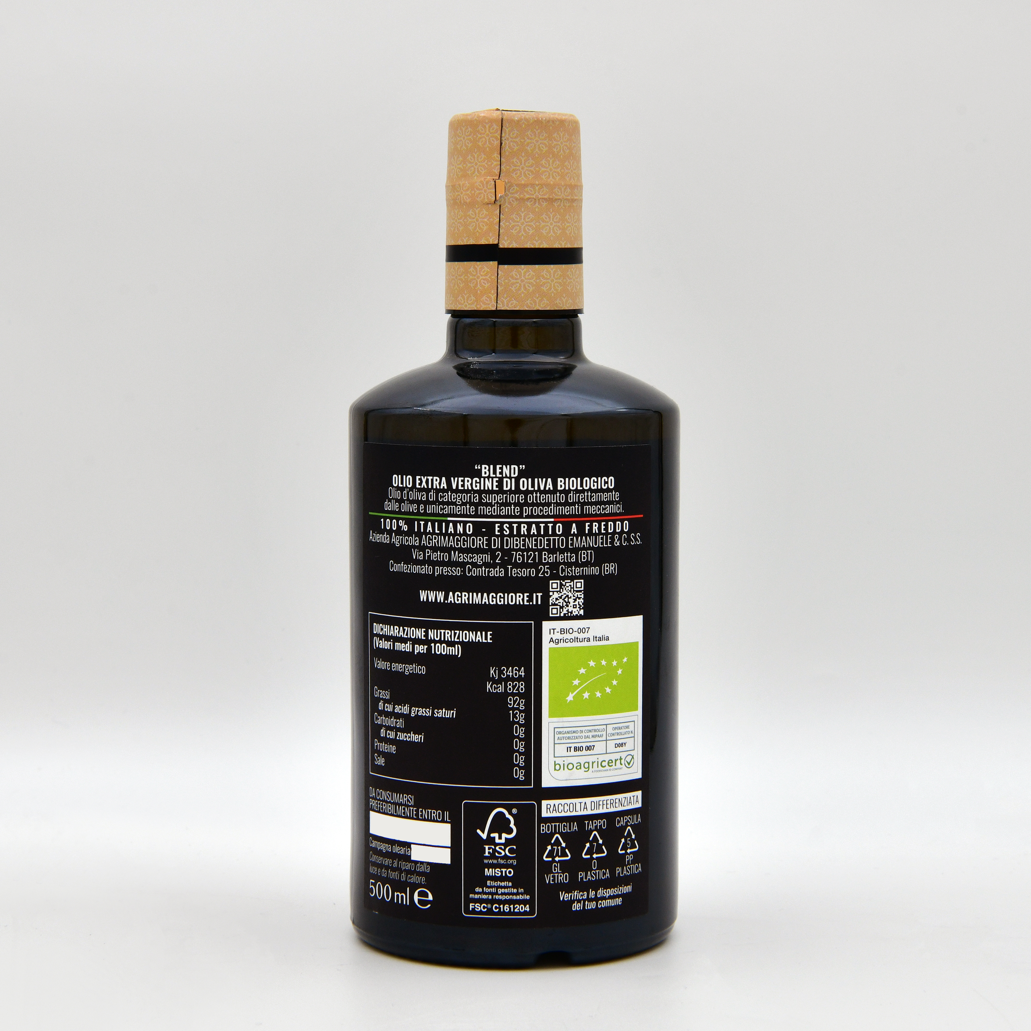 Olio Extravergine Bio in Bottiglia Blend 500ML